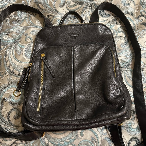Black Leather Backpack